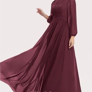 JJs House Red Long Sleeve Mock Neck Gown